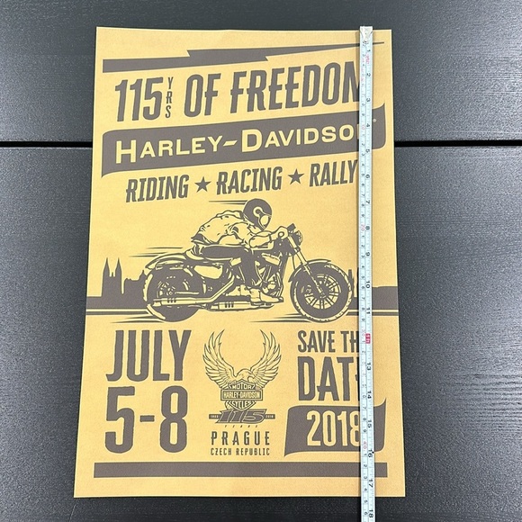 Harley-Davidson 115th Anniversary Prague Czech Republic Celebration Poster - Picture 4 of 4